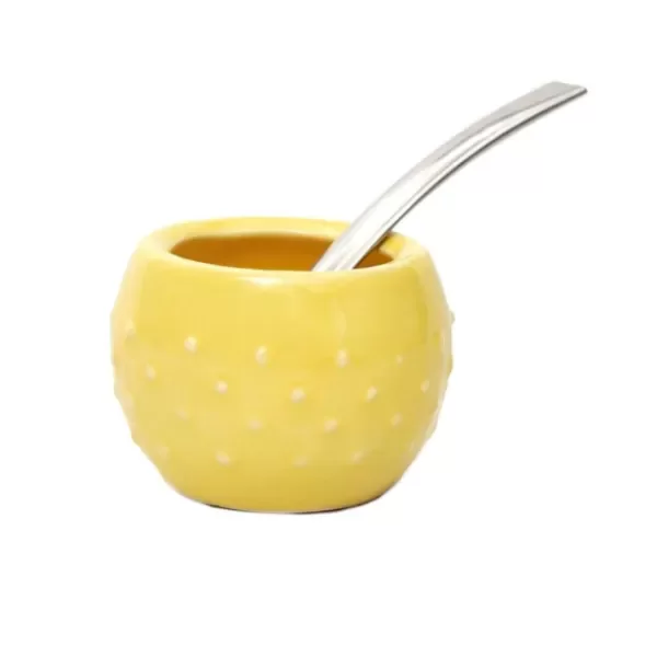 Mate Ceramica Amarillo con Bombilla MATE Y CO