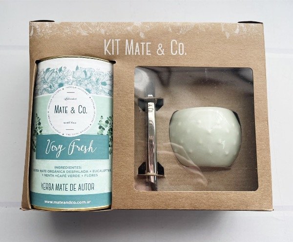 Kit Mate Celeste + Lata Yerba Very Fresh -MATE Y CO