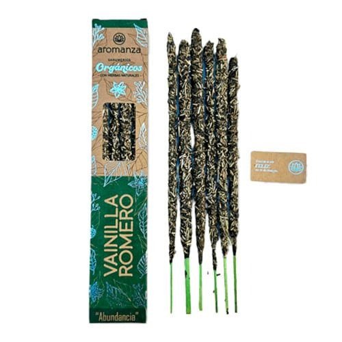 Sahumerios ORGÁNICOS VAINILLA ROMERO x 8 uni AROMANZA