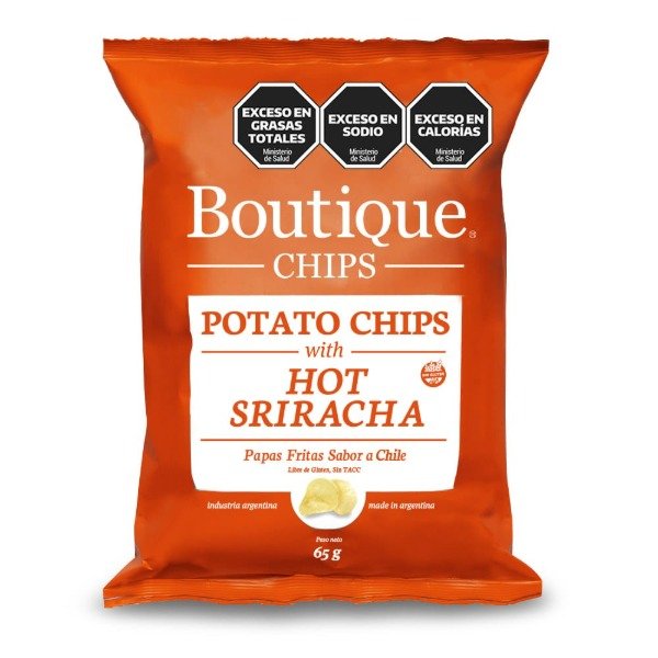 Papas Fritas Hot SRIRACHA x 65gr SIN TACC BOUTIQUE CHIPS