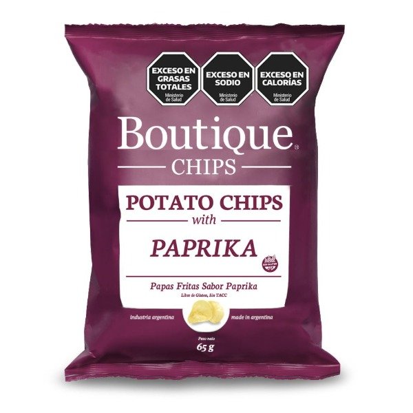 PROMO 2 X 1 Papas Fritas Delicious con paprika 65 gr SIN TACC BOUTIQUE CHIPS