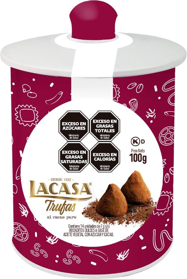 TRUFAS al cacao puro LATA x 14 unidades LACASA