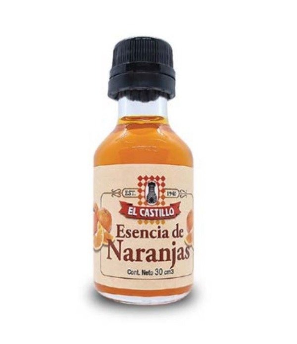 Esencia de NARANJAS frasco VIDRIO x 30cc PARA REPOSTERIA EL CASTILLO