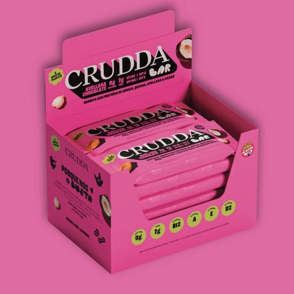 Barritas AVELLANA CHOCOLATE plant based x 40 gr x 10 Uni CRUDDA