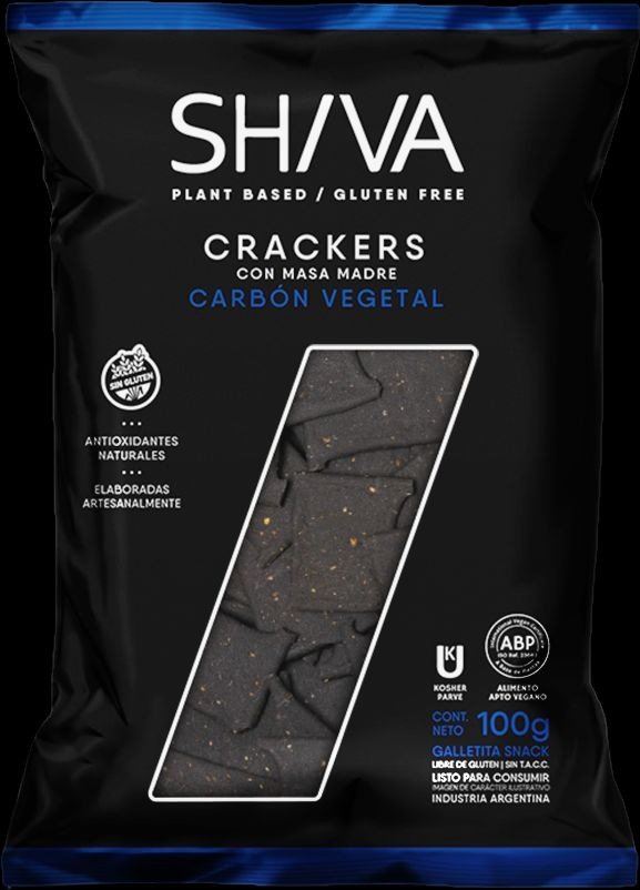 Crackers CARBÓN VEGETAL Sin Tacc x 100g SHIVA
