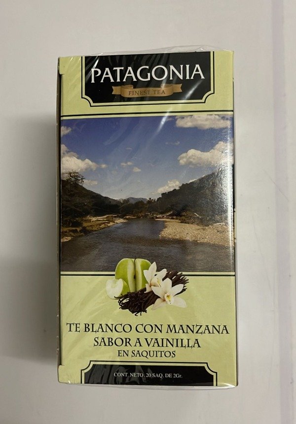 TÉ BLANCO con MANZANA Sabor Vainilla x 20 saquitos PATAGONIA
