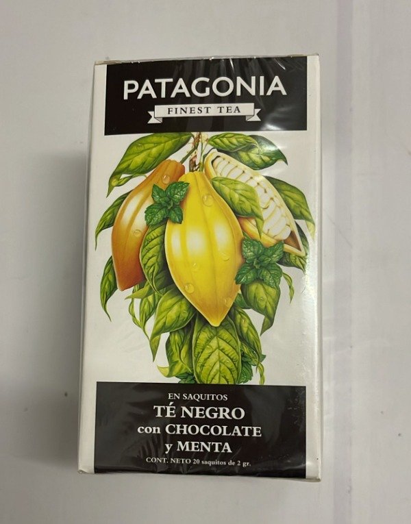 TÉ NEGRO con CHOCOLATE y MENTA x 20 saquitos PATAGONIA