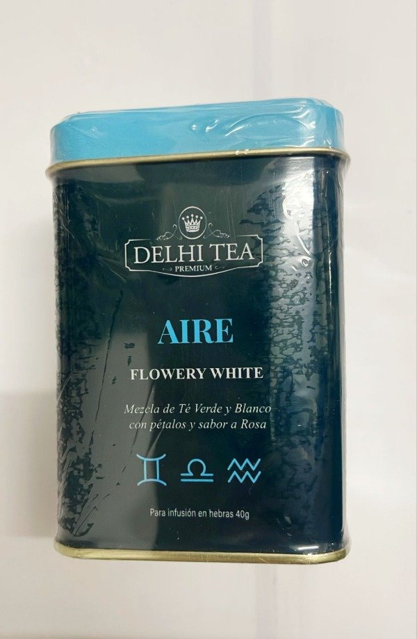 LATA AIRE Mezcla Té verde y Blanco con pétalos x 40g DELHI TEA