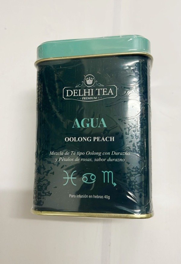 LATA AGUA Mezcla Té tipo Oolong con Durazno y Pétalos de rosas x 40g DELHI TEA