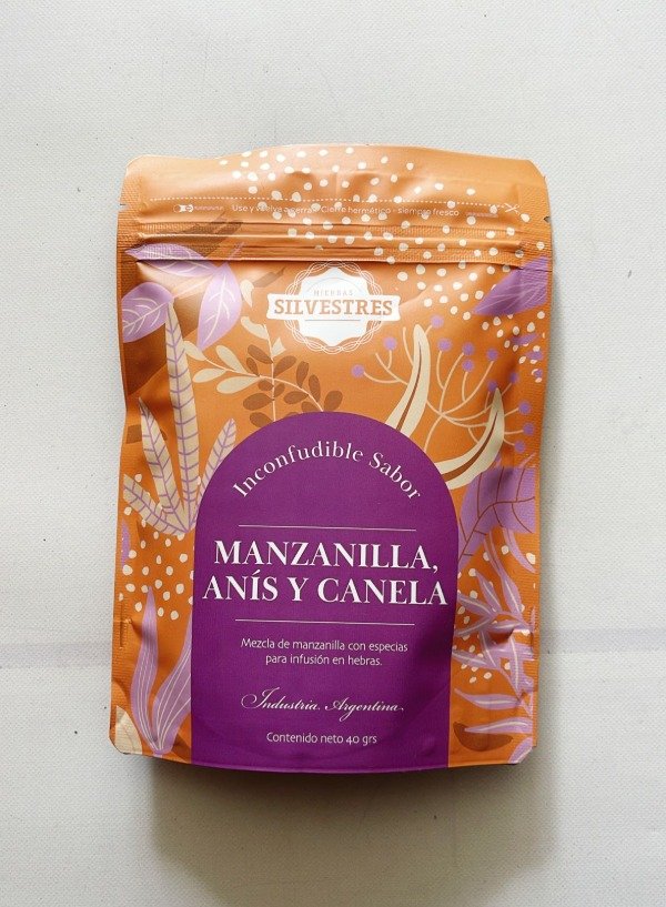 MEZCLA en hebras MANZANILLA ANÍS Y CANELA x 40grs HIERBAS SILVESTRES