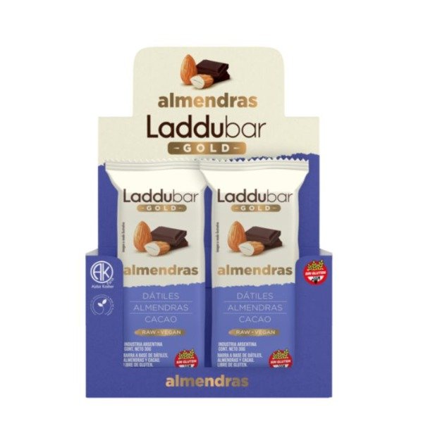 CAJA Barritas Raw Veganas GOLD Almendras Sin TACC x 30g x 12u GOLDEN MONKEY