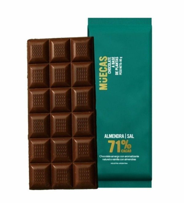 Tableta de CHOCOLATE Cacao AMARGO al 71 x 8 UNI x 80g C/U MUECAS