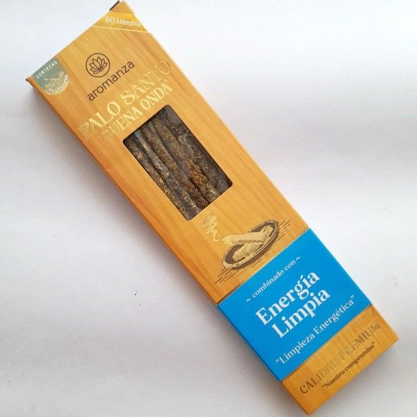 Sahumerios PALO SANTO Buena Onda ENERGIA LIMPIA x 8 uni AROMANZA