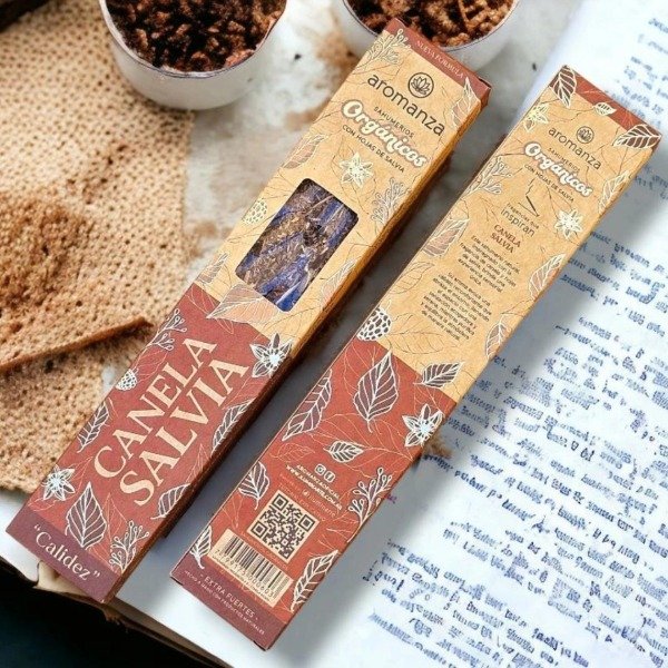 Sahumerios ORGÁNICOS CANELA/SALVIA x 6 uni AROMANZA