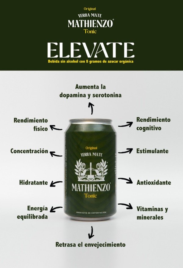 AGUA TONICA a base de yerba mate TONIC lata x 12 oz MATHIENZO