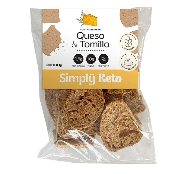 Tostaditas KETO Queso y Tomillo x 100 gr SIMPLY KETO