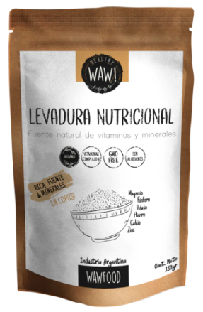 (vto 10/26) LEVADURA NUTRICIONAL en COPOS x 150 gr SIN TACC WAW FOOD