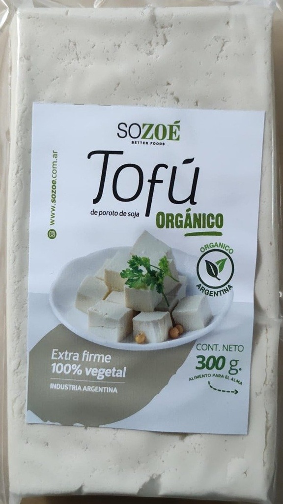 TOFU ORGANICO de poroto de soja x300 gr SOZOÉ
