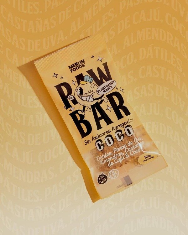 RAW BAR de COCO SIN TACC 35 g x 14 UNI - MERLIN FOODS