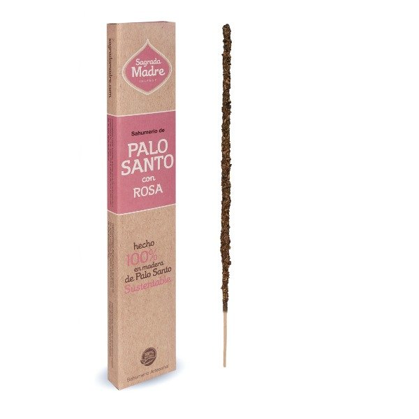 Sahumerio palo santo con ROSAS Sagrada Madre
