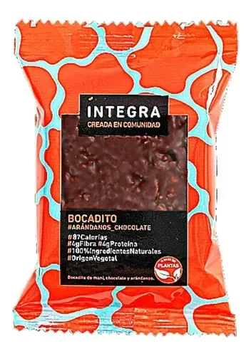 Bocaditos ARANDANOS y CHOCOLATE caja x 20 uni x 26gr INTEGRA