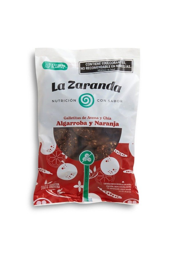 Galletita sabor Algarroba Y naranja Sin Azúcar x 200gr LA ZARANDA