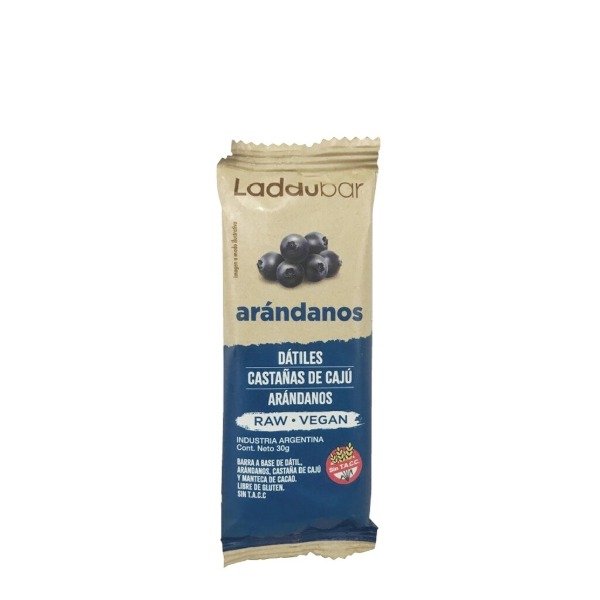 Caja de Barritas Raw Veganas ARANDANOS  Sin Tacc x 30gr x 12u LADDUBAR