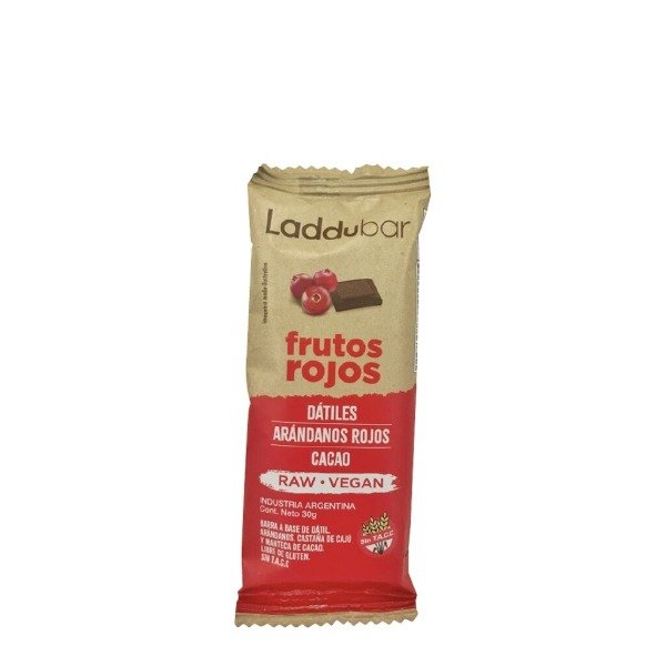 Caja de Barritas Raw Veganas FRUTOS ROJOS  Sin Tacc x 30gr x 12u GOLDEN MONKEY