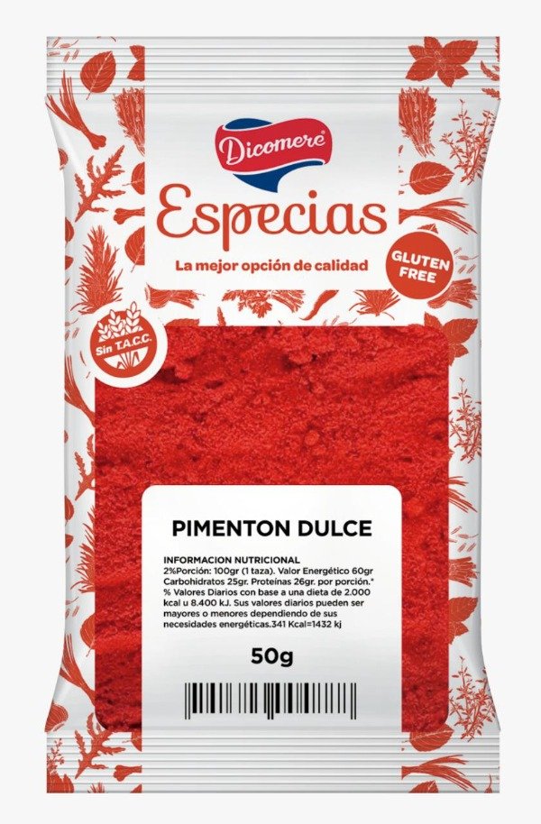 Pimentón dulce Sin TACC sobres x 50gr Dicomere