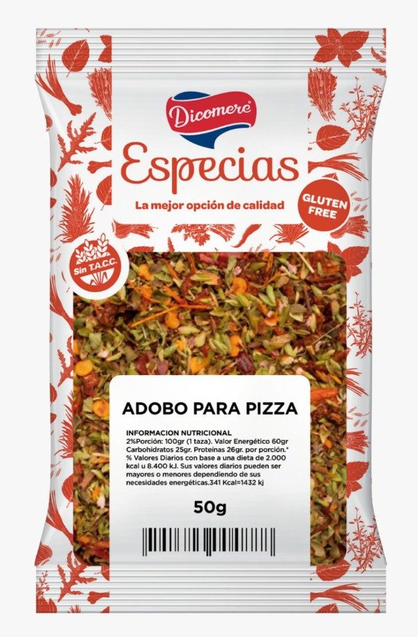 Adobo para pizza sin tacc sobres Dicomere 50grs
