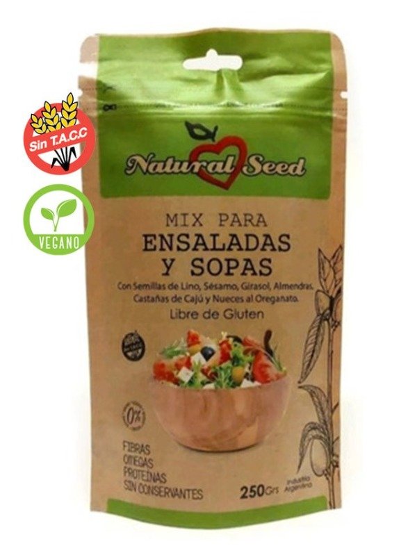 Mix para Ensaladas y Sopas Sin TACC x 250gr NATURAL SEED
