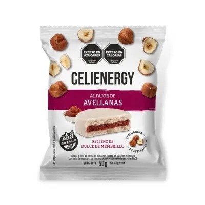 CAJA de Alfajores de Avellana BLANCO Y Membrillo sin TACC x 12 uni CELIENERGY