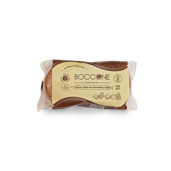 Galletitas Integrales VEGANAS de Avena Chocolate y Coco x 145grs BOCCONE