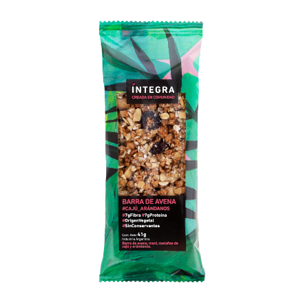 Caja x 10 Barras Cajú y Arándanos x 44 gr INTEGRA