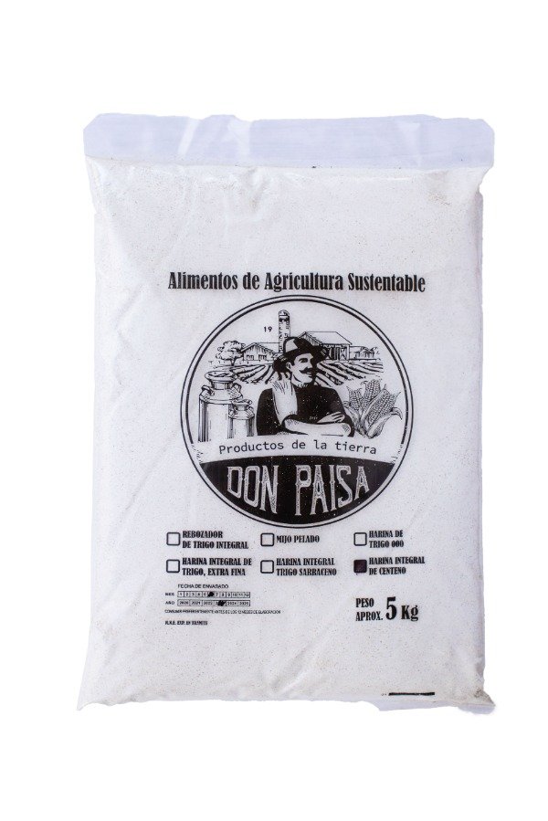 Harina INTEGRAL de CENTENO Orgánica x 5 kg DON PAISA