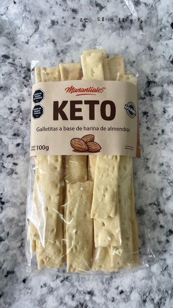 Galletita lenguitas KETO a base de harina de almendras x 100g MANANTIALES