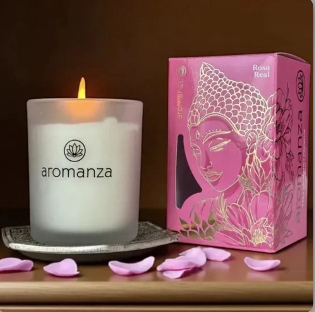 Vela Aromatica Premium Rosa Real