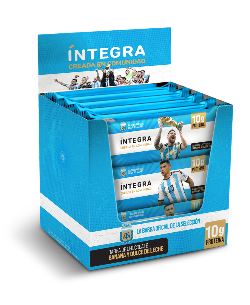 15 % off (vto 18/10) - Barra de chocolate banana y dulce de leche AFA-Oficial Selección Argentina x 12u INTEGRA