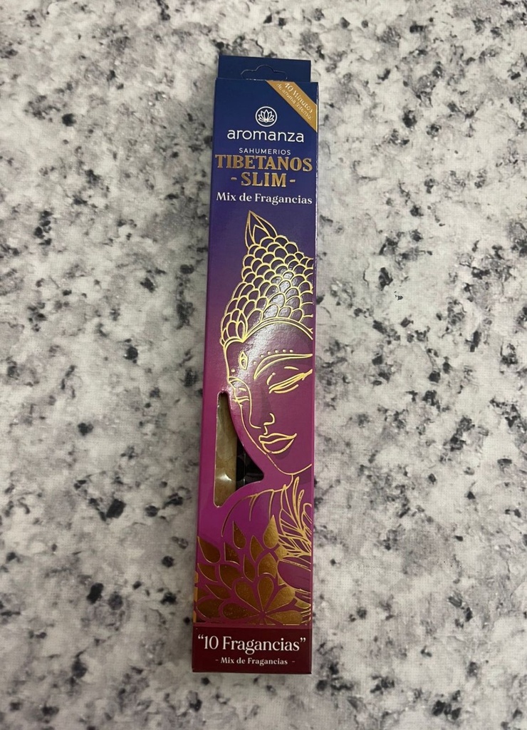 Sahumerios TIBETANOS SLIM Mix de Fragancias x 10 uni AROMANZA