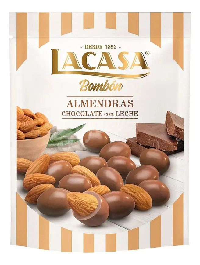 ALMENDRAS con chocolate con LECHE SIN TACC x 125g LACASA