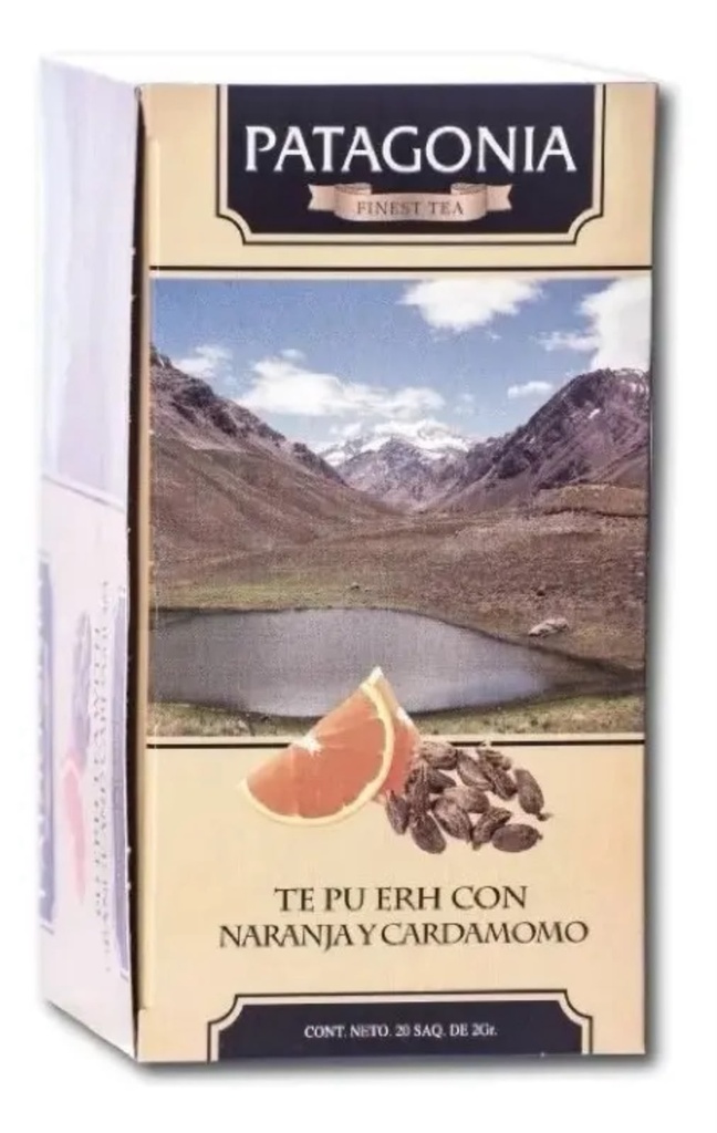 TÉ PU ERH con Naranja y Cardamomo x 20 saquitos PATAGONIA
