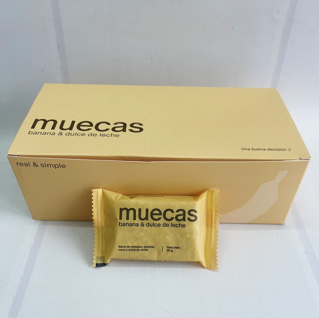 Mini barras BANANA y DULCE DE LECHE x 16u MUECAS