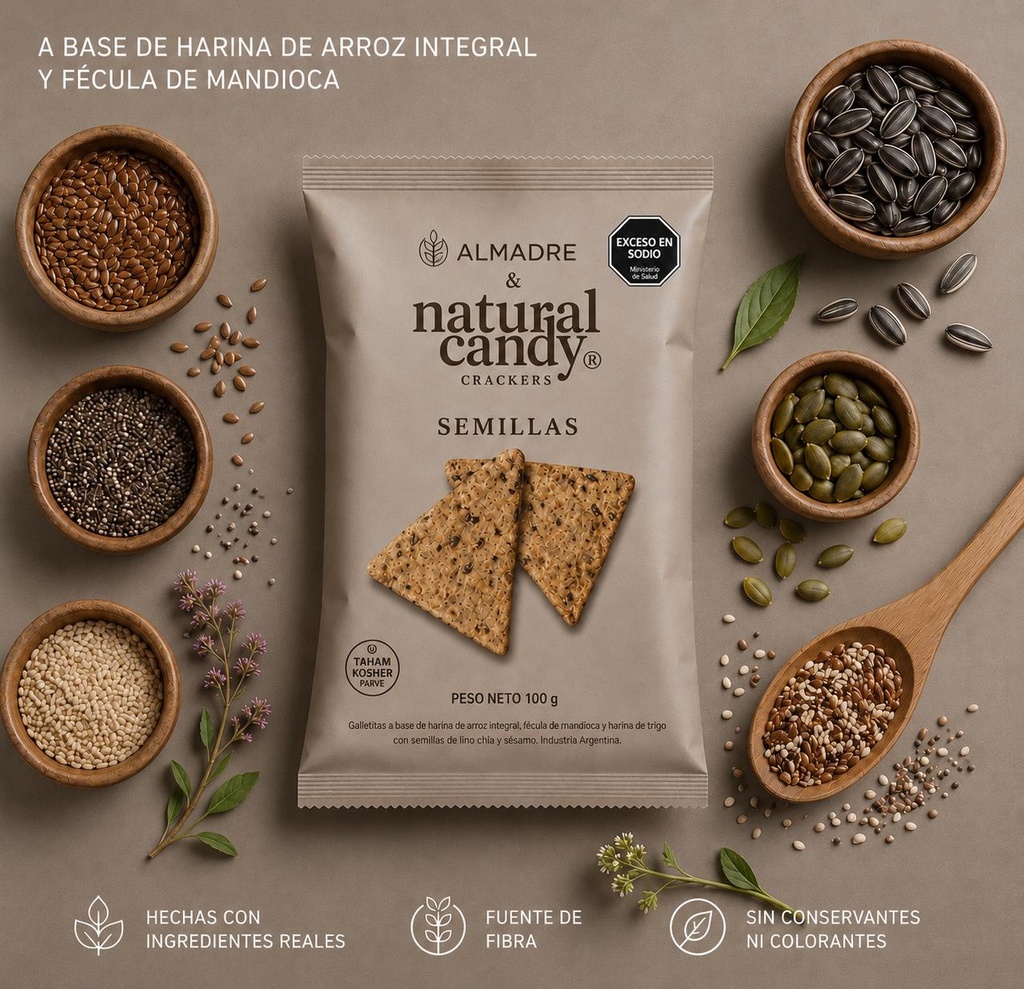 Crackers SEMILLAS x 100g ALMADRE & NATURAL CANDY
