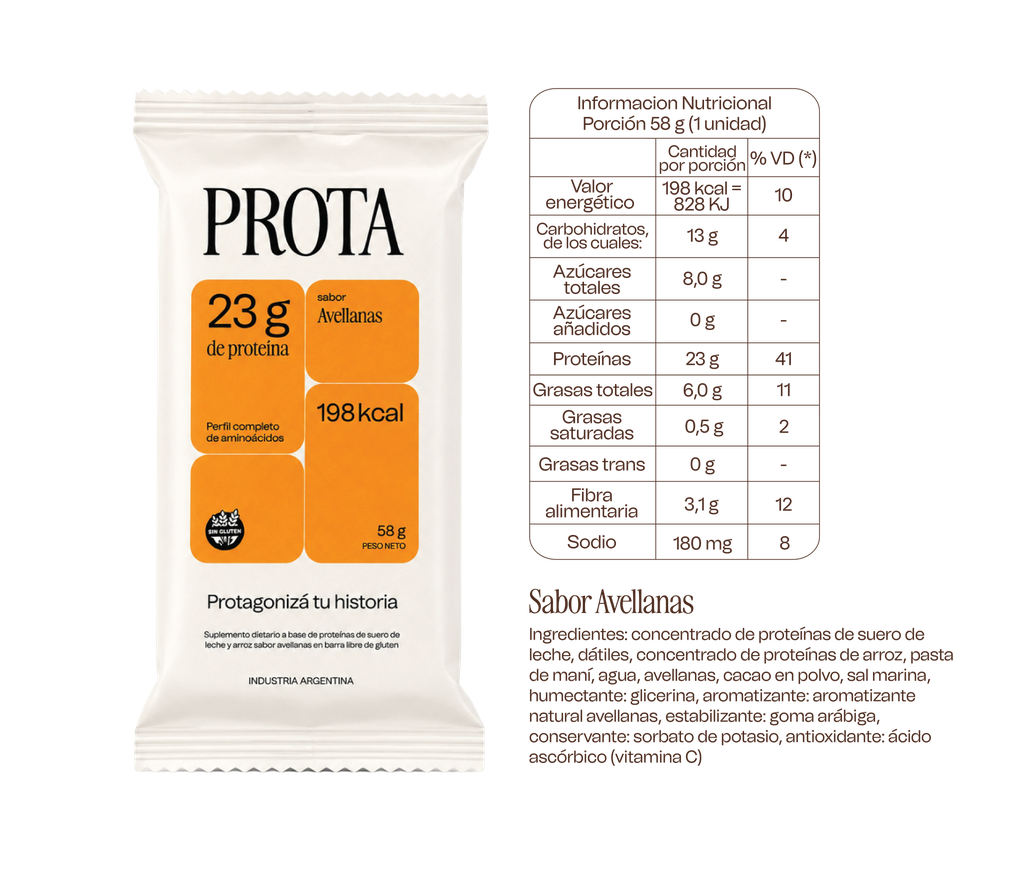 Display de Barrita Proteica Avellanas x 12U PROTA