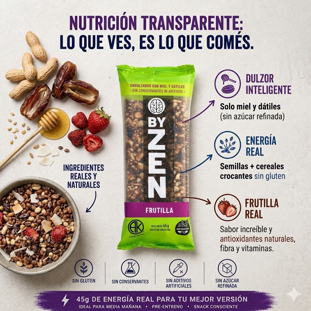 Caja barra frutos secos y Frutilla x12u - BY ZEN