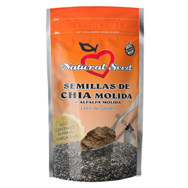 Semillas de Chia Molida+Alfalfa molida x 250gr NATURAL SEED