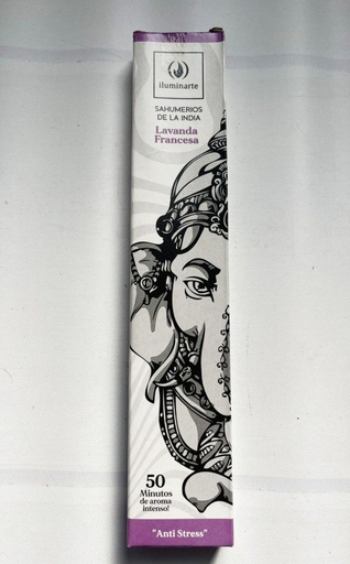 SAHUMERIO caja rectangular LAVANDA FRANCESA x12 UNI ILUMINARTE