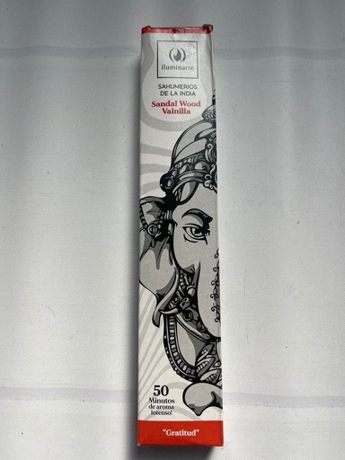SAHUMERIO caja rectangular SANDAL WOOD VAINILLA x12 UNI ILUMINARTE
