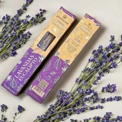 Sahumerios ORGÁNICOS LAVANDA VIOLETA x 8 uni AROMANZA