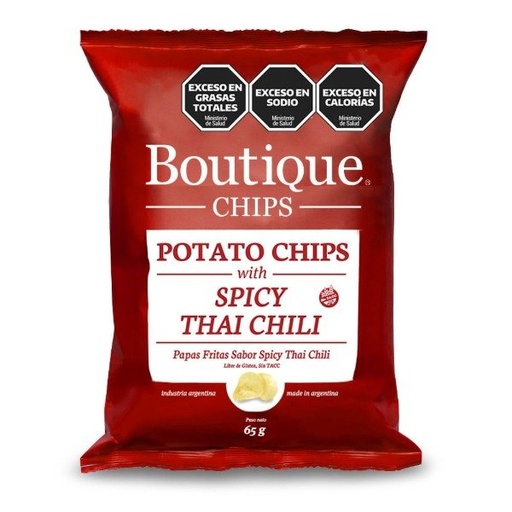 Papas Fritas Spicy thai chili 65 gr SIN TACC BOUTIQUE CHIPS